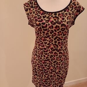 Material Girl Wild Print Cap Sleeve Mini Dress
